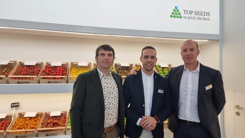 Antonio Beltrán, PD and Sales de Murcia; Melchor Guzmán, de ventas; y Ángel Peregrina, director; de Top Seeds