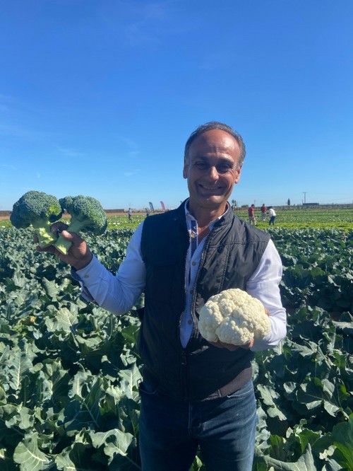 José Hernández, especialista de brásicas de Rijk Zwaan con las nuevas variedades de brócoli y coliflor