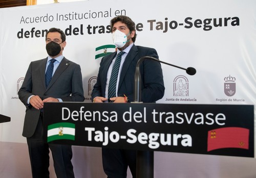  Región de Murcia y Andalucía unen fuerzas “en defensa del trasvase Tajo-Segura y de los dos millones y medio de personas a los que abastece”