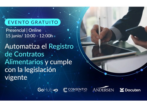 GoHub, Andersen, Consentio y Docuten organizan un evento para aclarar dudas sobre el Registro de Contratos Alimentarios en la AICA