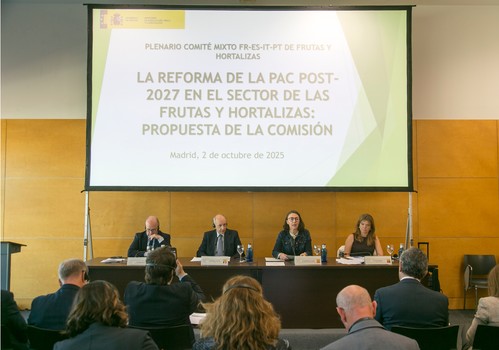 El comité mixto de frutas y hortalizas España-Francia-Italia-Portugal se reúne en Madrid para analizar la situación de los diferentes subsectores y las propuestas de la próxima PAC 2028–2034