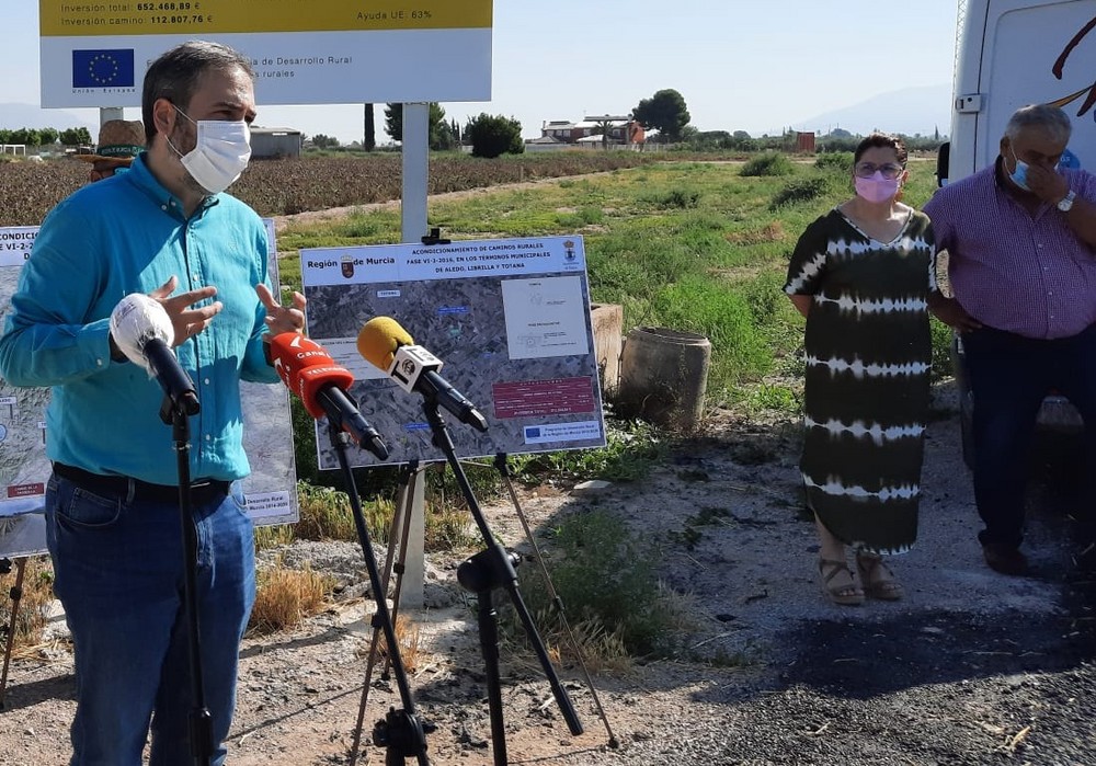 La Comunidad acondiciona y mejora la seguridad de dos vías rurales de Totana con una inversión de 213.504 euros