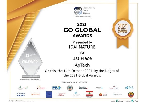 Idai Nature, elegida mejor empresa AgriTech por el International Trade Council (Washington DC)