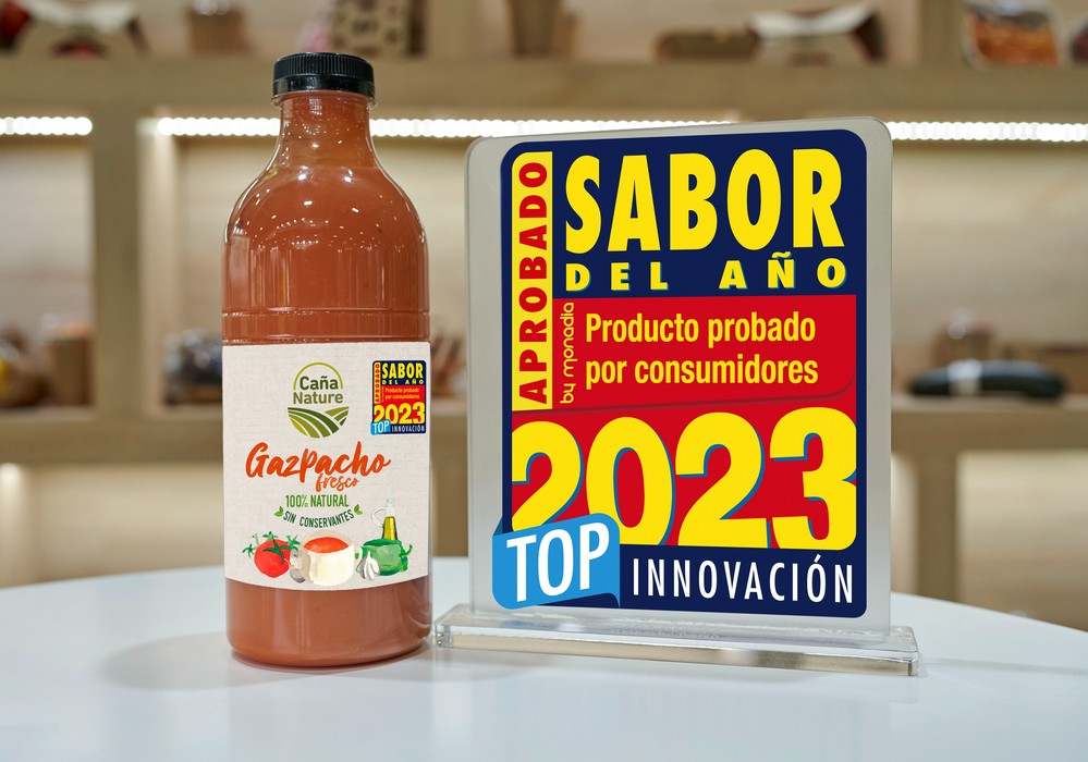 El gazpacho fresco de Caña Nature obtiene el sello sabor del año top innovación 2023