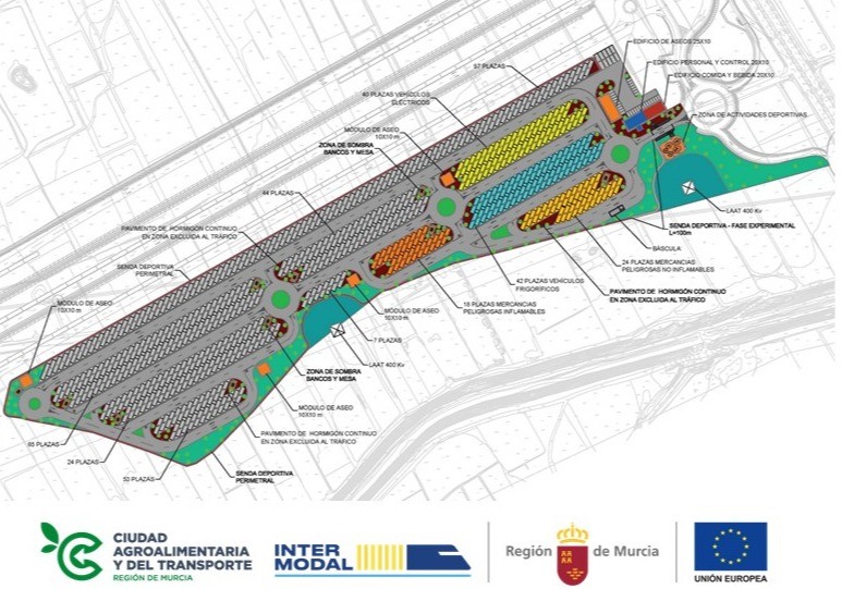  La Comunidad obtiene financiación europea para el área de estacionamiento seguro de camiones en la Ciudad Agroalimentaria y del Transporte