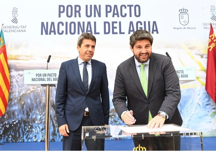 López Miras y Mazón exigen un Pacto Nacional que acabe con los enfrentamientos por el agua